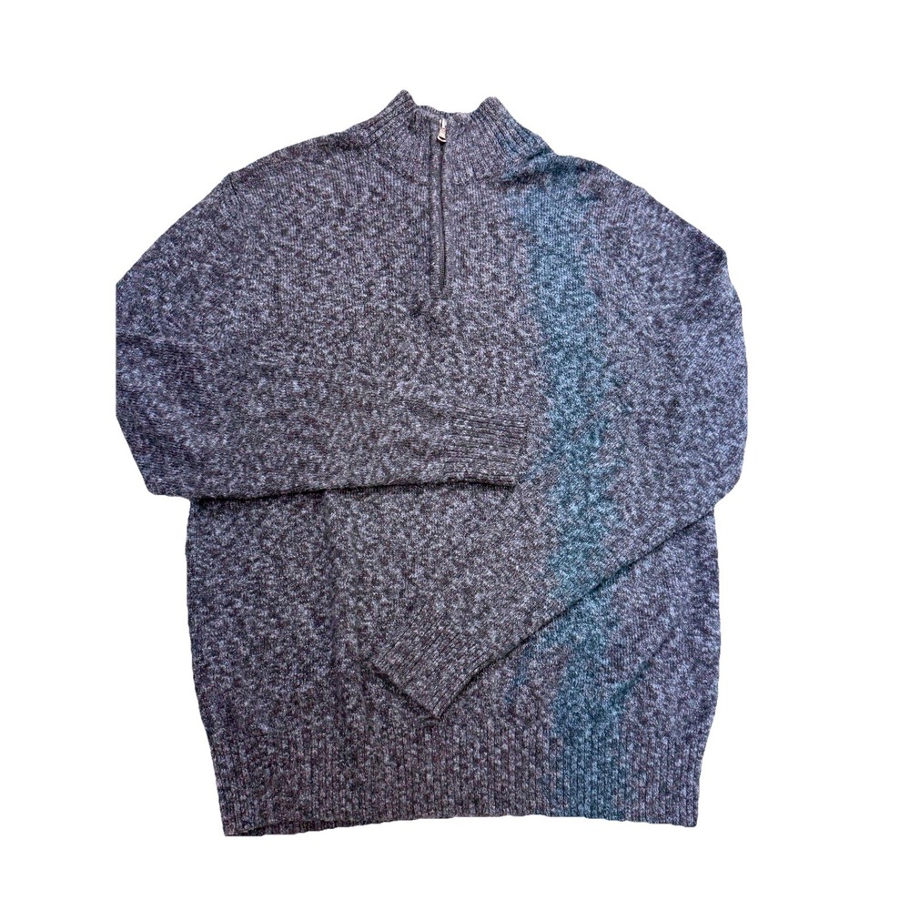 Croft & Barrow Sweater Blue Heather Quarter Zip Pullover Men's Size‎ Small